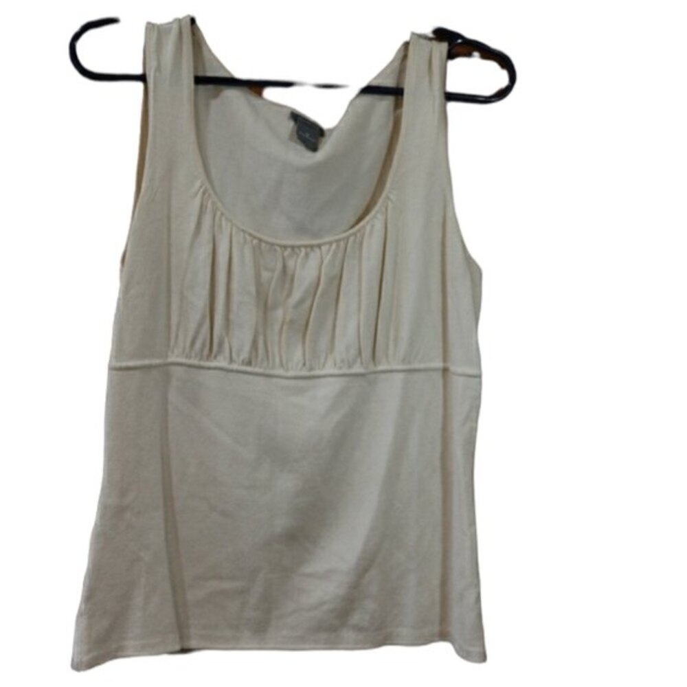 Ann Taylor Cream Tank Top Cami Med Silk Cashmere Blend